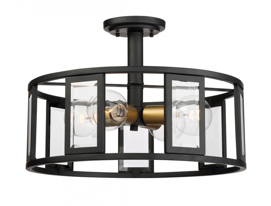 Traditional Drum Shade Semi-Flush Mount from the Payne Collection