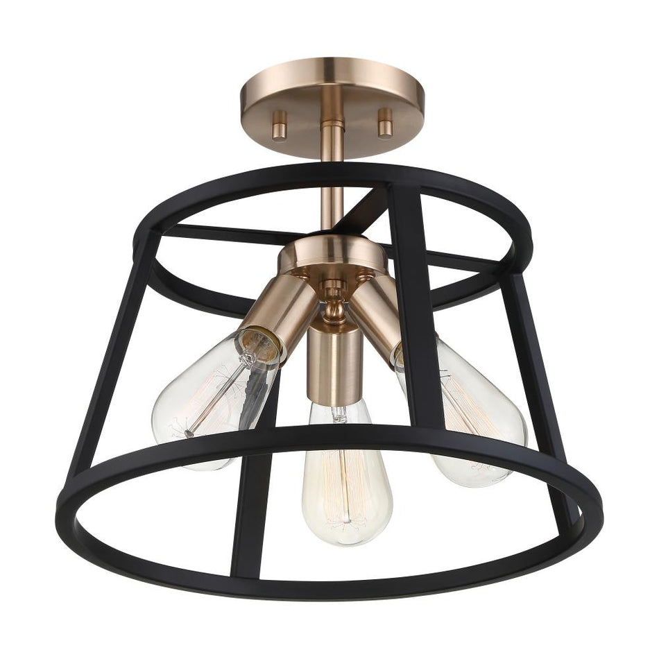 Traditional Cage Semi-Flush Mount from the Chassis Collection