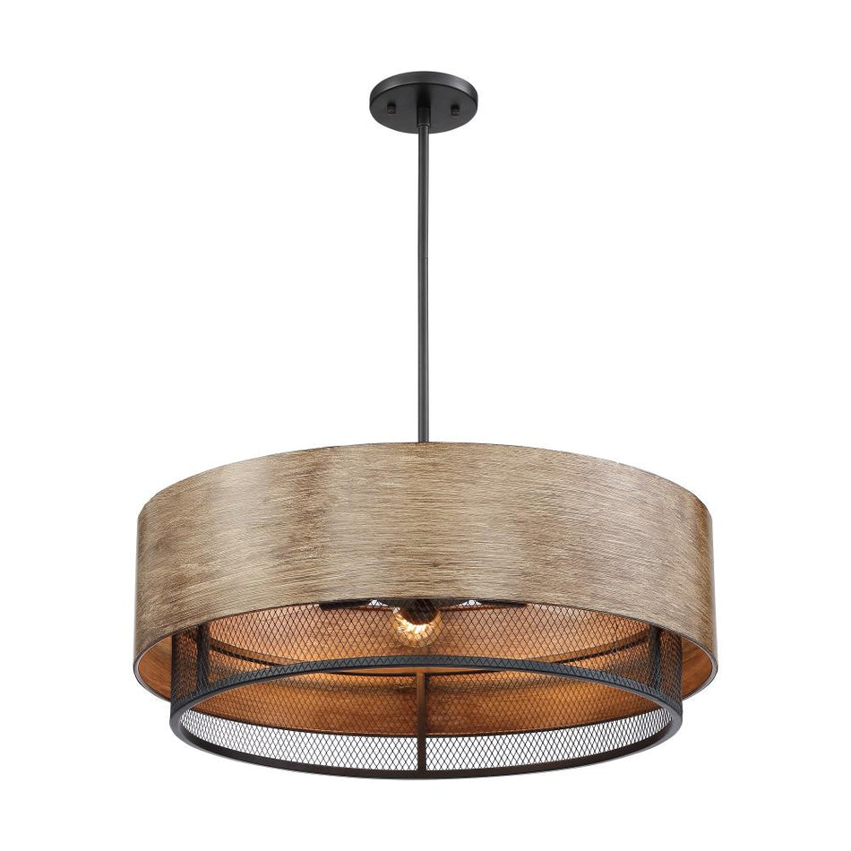 Traditional Drum Shade Pendant from the Barrique Collection