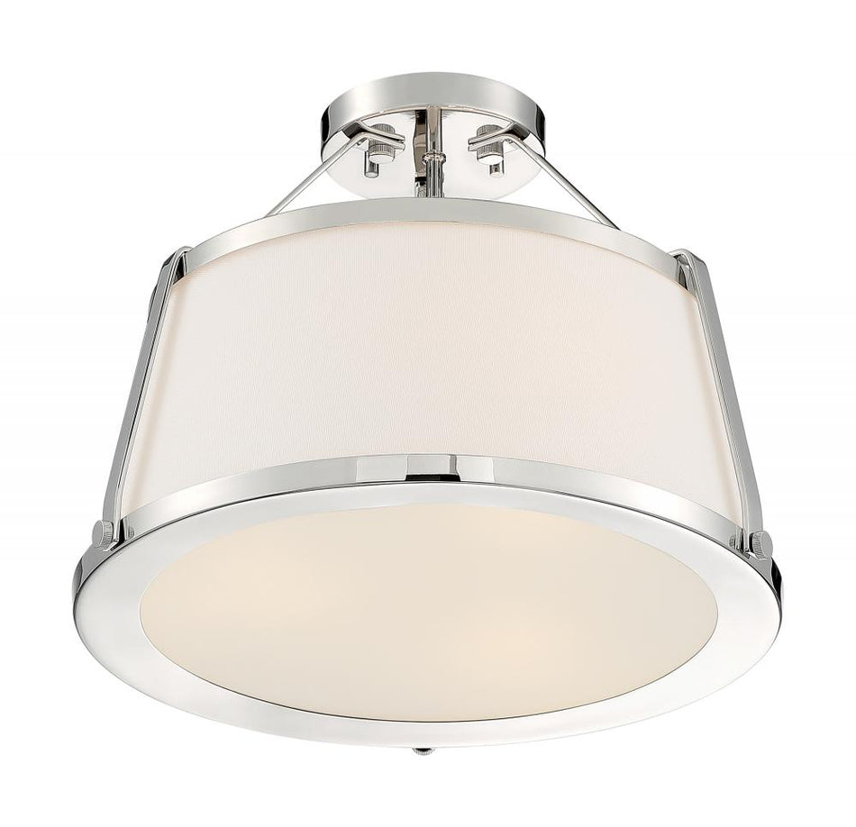 Contemporary Drum Shade Semi-Flush Mount from the Cutty Collection