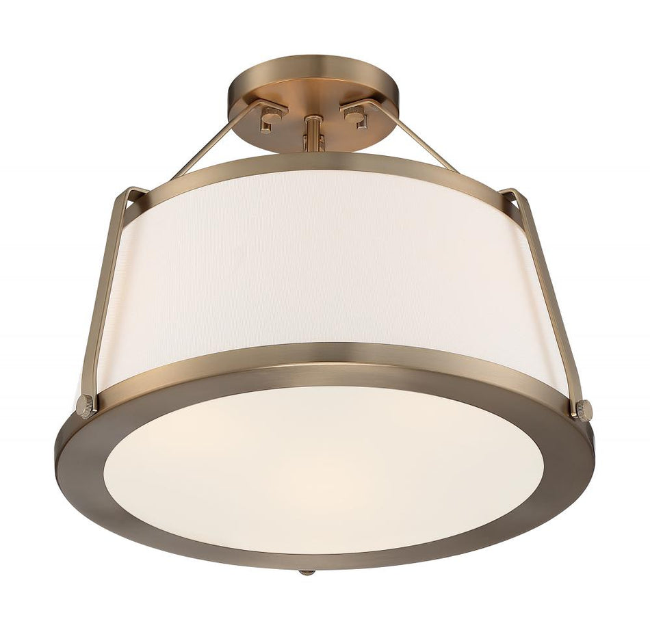 Contemporary Drum Shade Semi-Flush Mount from the Cutty Collection