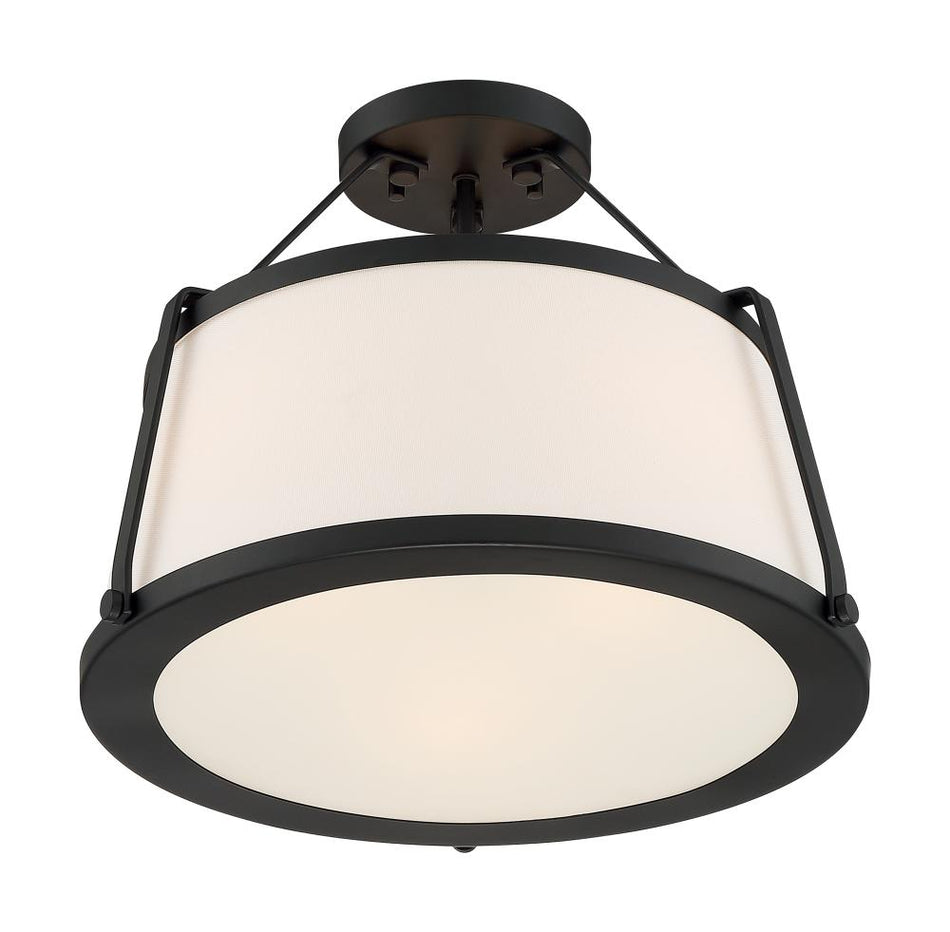 Contemporary Drum Shade Semi-Flush Mount from the Cutty Collection