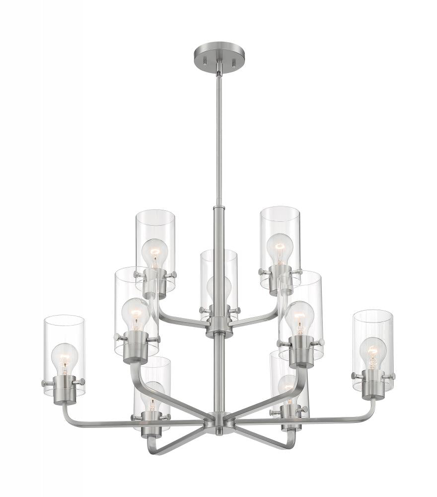 Contemporary 9 Light Chandelier from the Sommerset Collection