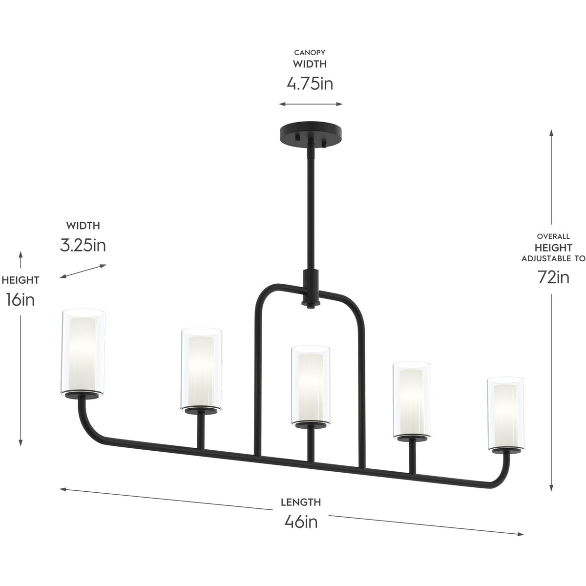 P400476-31m 5-L Linear Chandelier