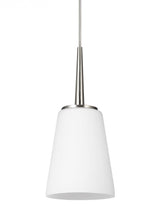 Driscoll contemporary 1-light LED indoor dimmable ceiling hanging single pendant light in brushed ni