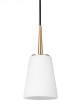Driscoll contemporary 1-light LED indoor dimmable ceiling hanging single pendant light in brushed ni