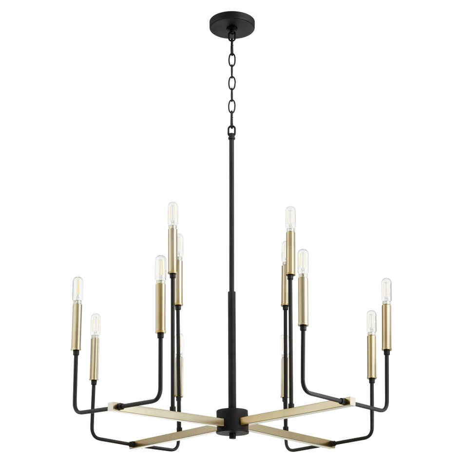 Contemporary 12 Light Chandelier from the Lacy Collection