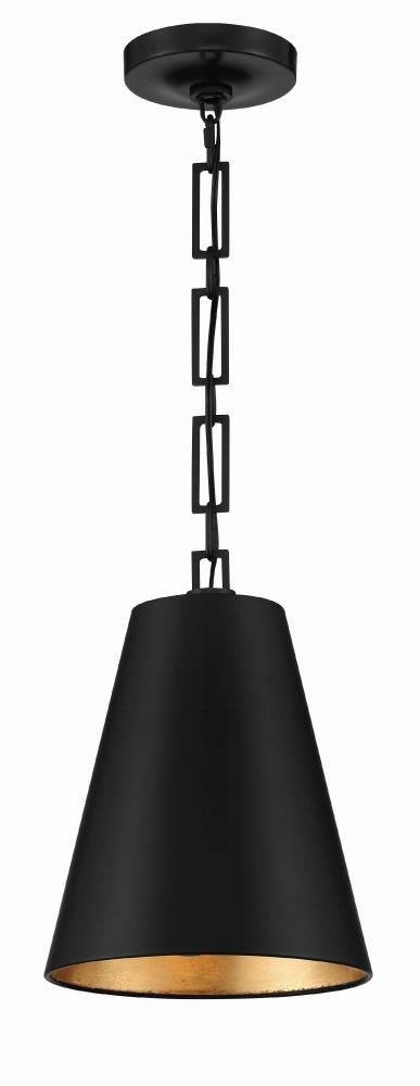 Brian Patrick Flynn Alston 10'' Matte Black Antique Gold Pendant