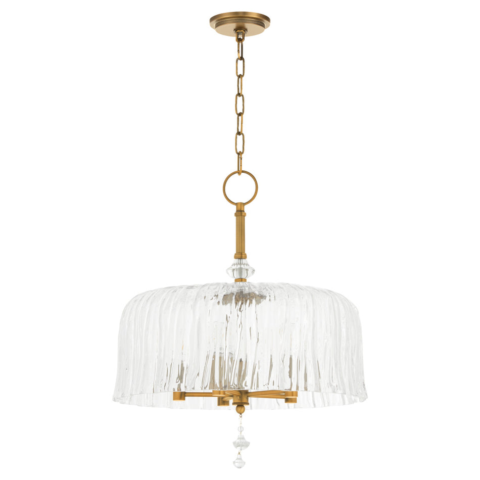Transitional Drum Shade Pendant from the Meriam Collection