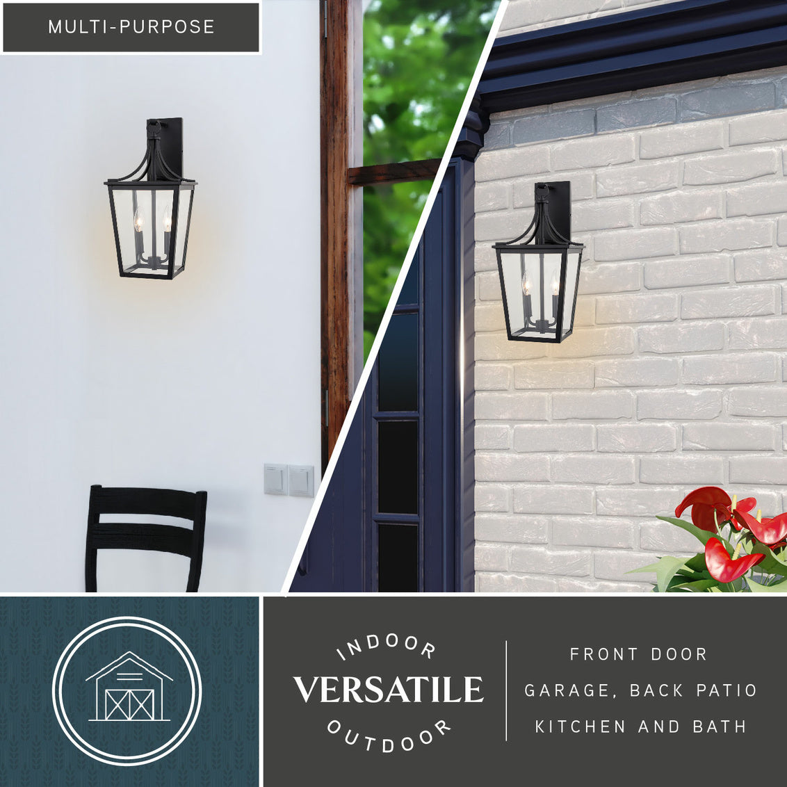Cottage Grove 9" Outdoor Wall Light in Matte Black