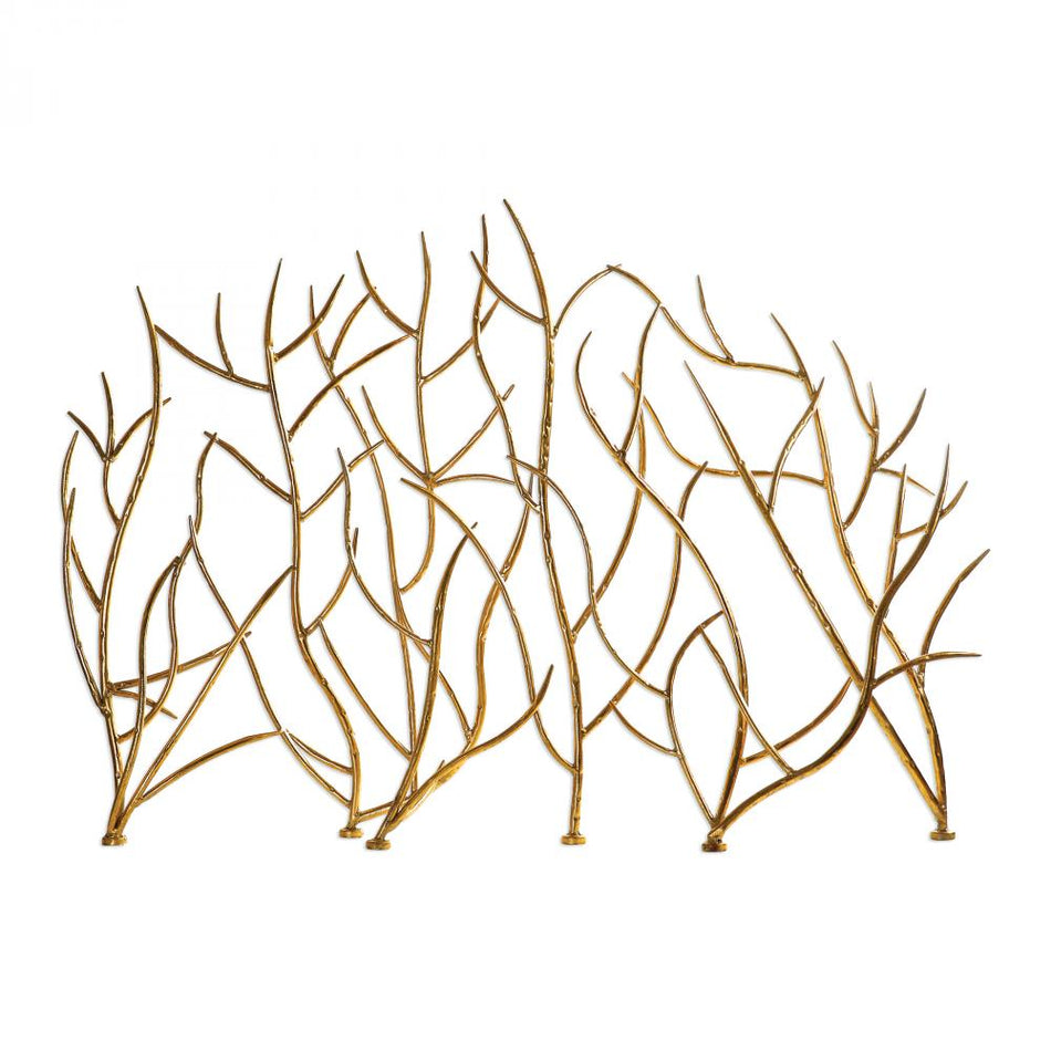 Transitional Fireplace Accessory from the Gold Branches Collection