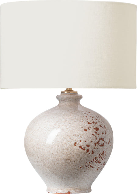 Gaios 13" Cordless Accent Lamp in Pharaoh White with Linen Shade