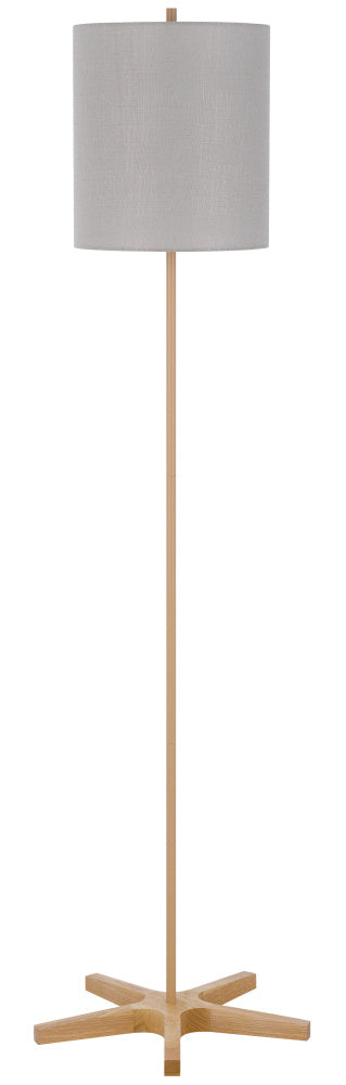 100W metal floor lamp with wooden base
