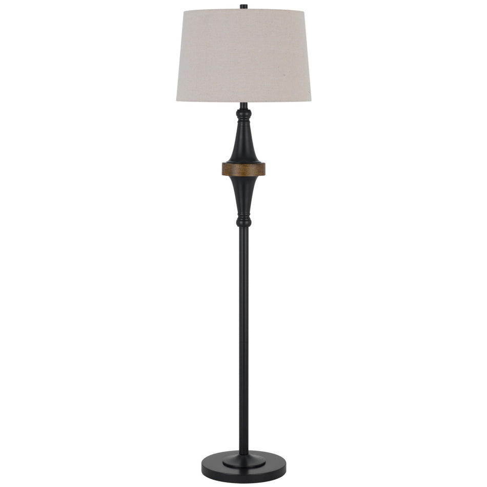 Arbor 150W 3 way metal floor lamp with hardback fabric shade