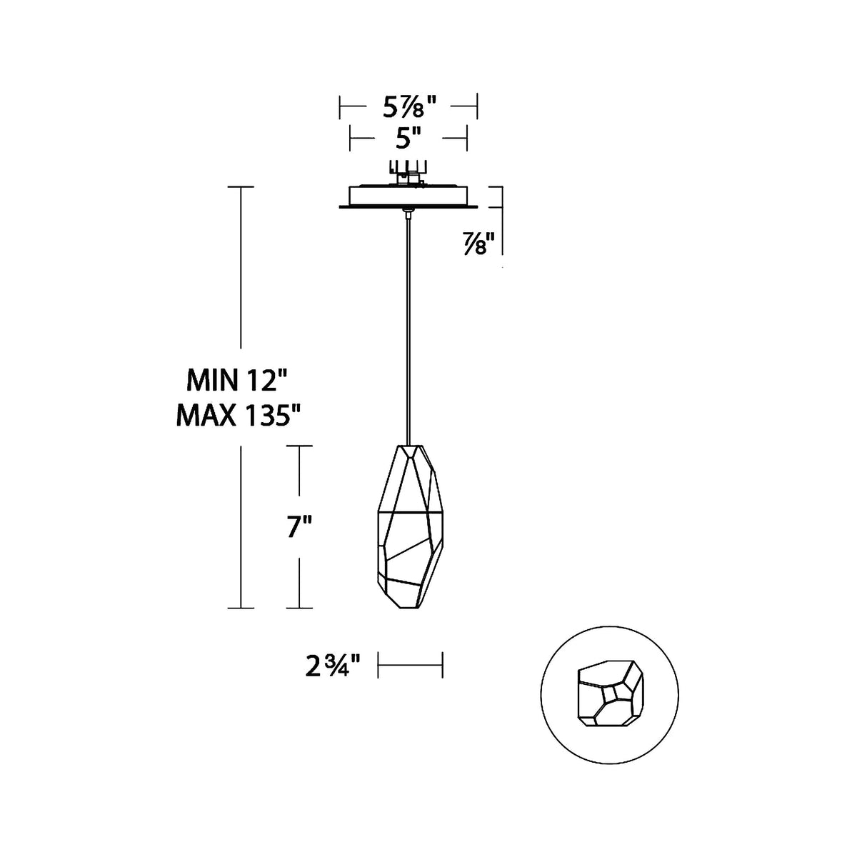 Martini LED Mini Pendant line drawing
