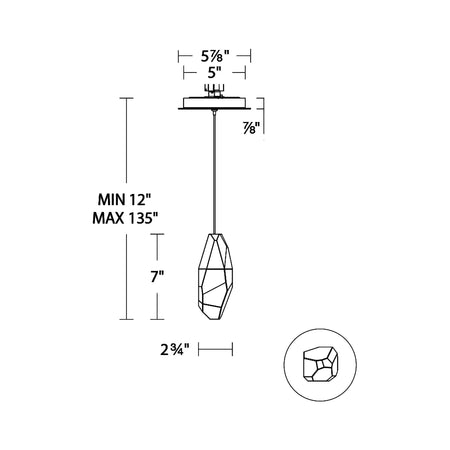 Martini LED Mini Pendant line drawing