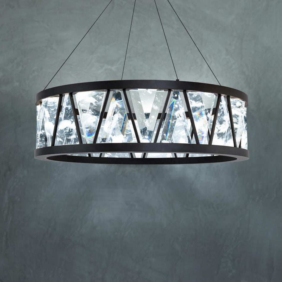 Transitional Drum Shade Pendant from the Corinth Collection