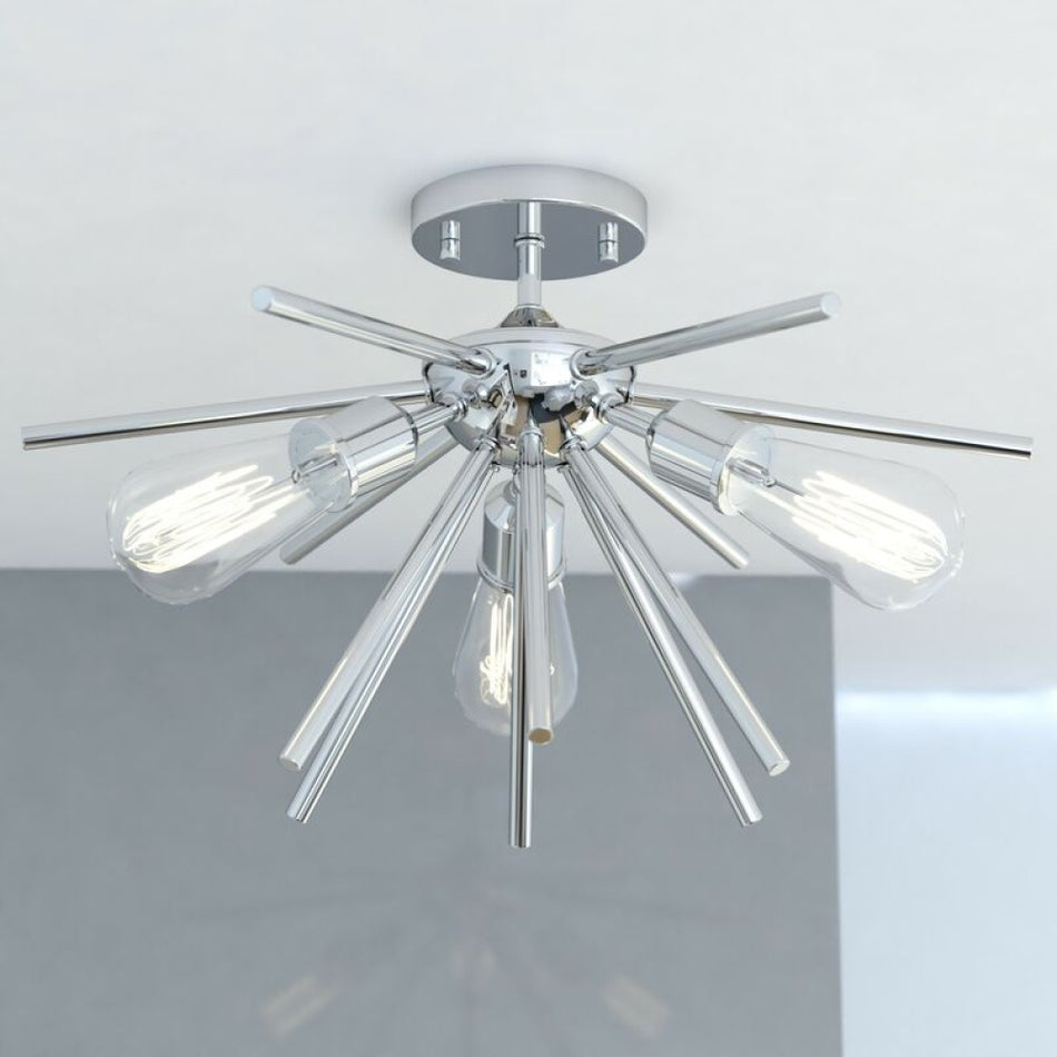 Estelle 17-in Semi Flush Ceiling Light Polished Nickel