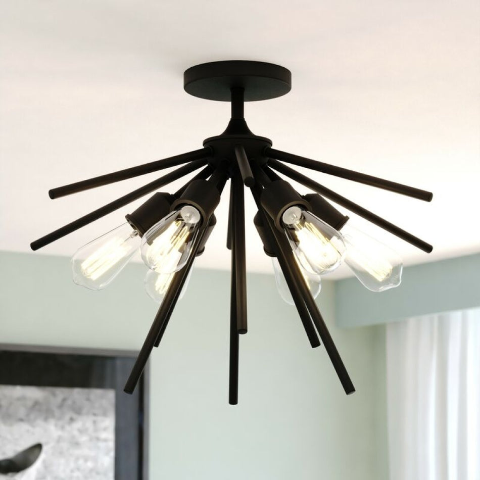 Estelle 24-in. Semi-Flush Mount Matte Black