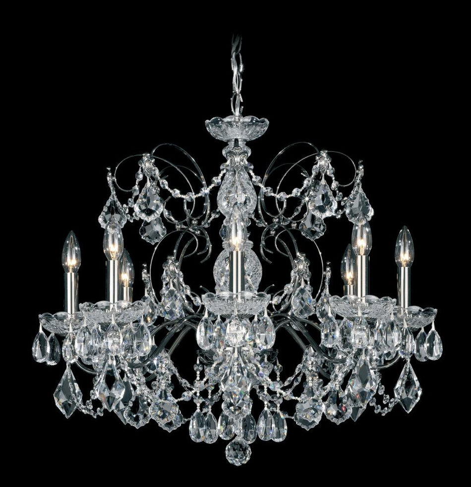 Century 8 Light 120V Chandelier with Clear Heritage Handcut Crystal