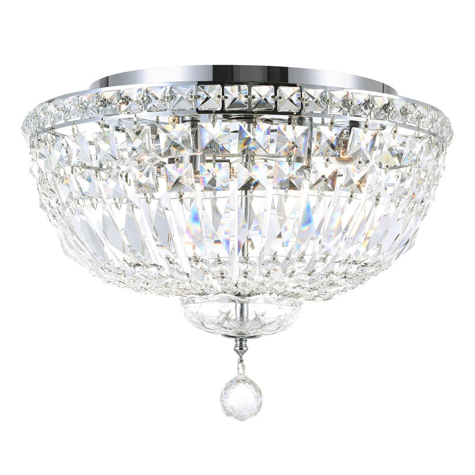 Stefania 5 Light Chrome Flush Mount