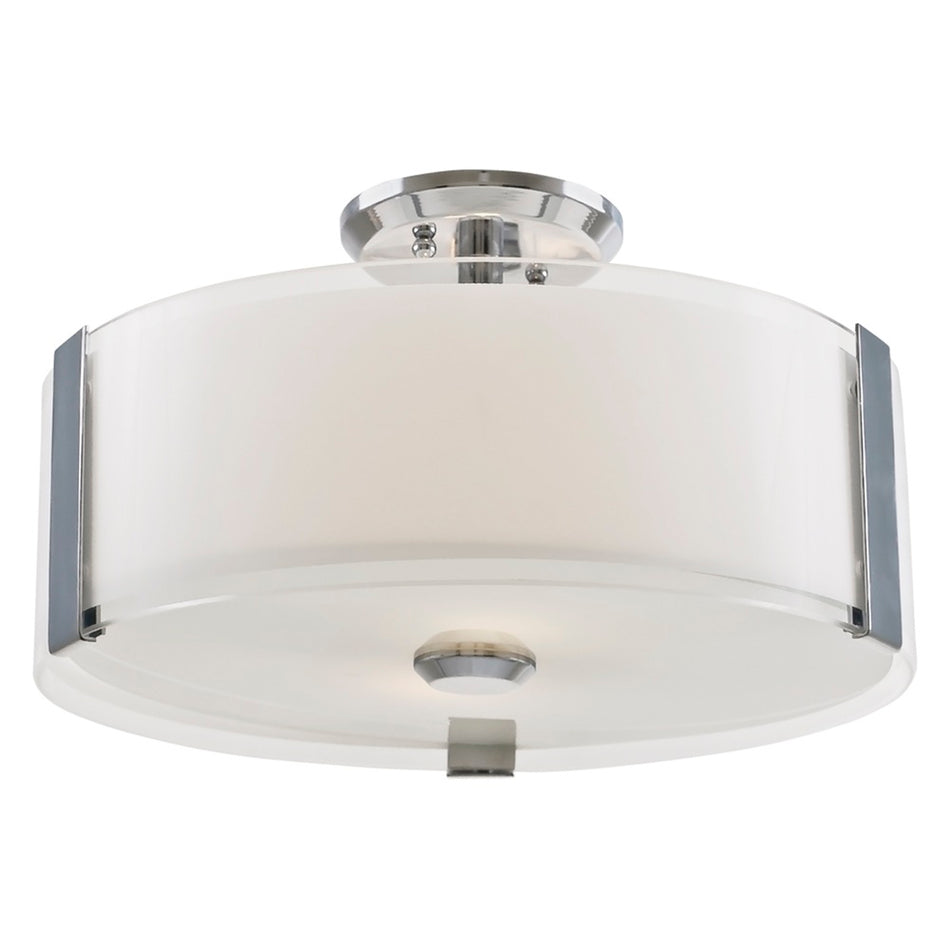 Contemporary Drum Shade Semi-Flush Mount from the Zurich Collection