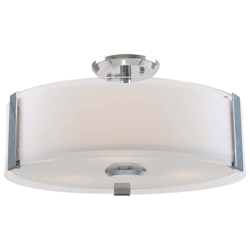Contemporary Drum Shade Semi-Flush Mount from the Zurich Collection