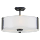 Contemporary Drum Shade Semi-Flush Mount from the Zurich Collection