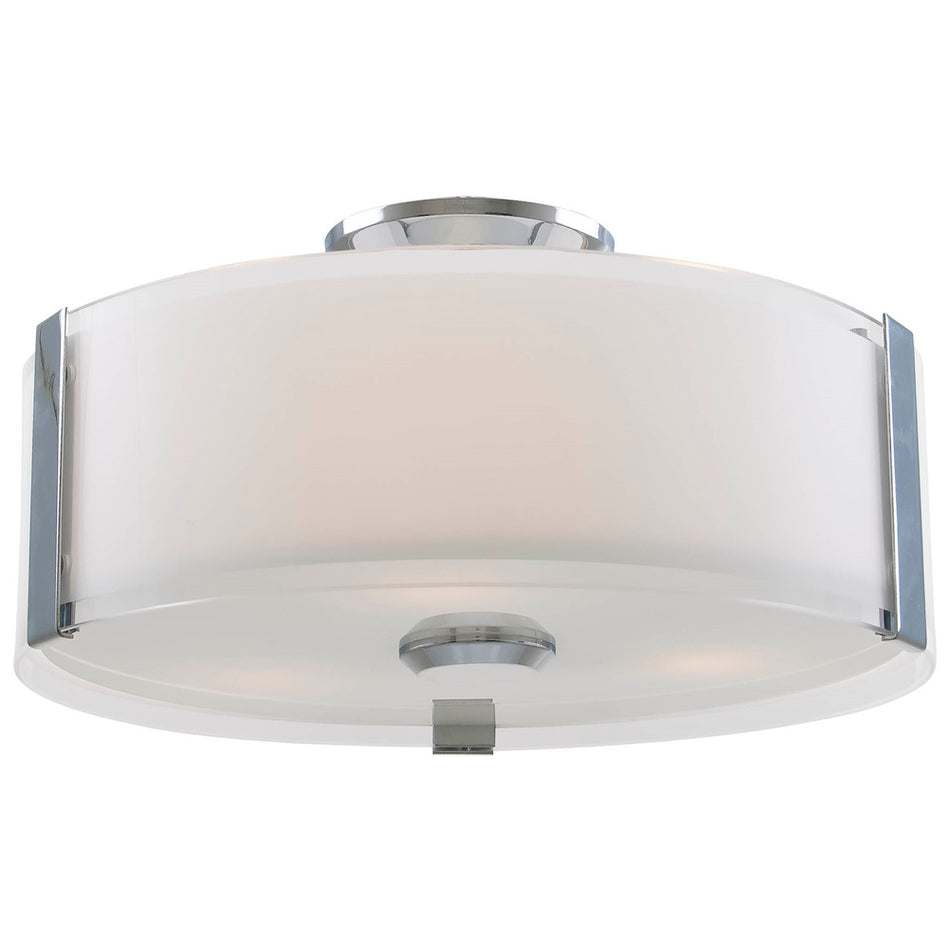 Contemporary Drum Shade Flush Mount from the Zurich Collection