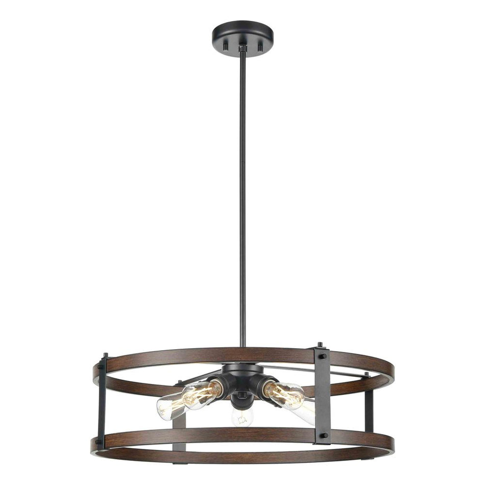 Traditional Drum Shade Pendant from the Oakhurst Collection