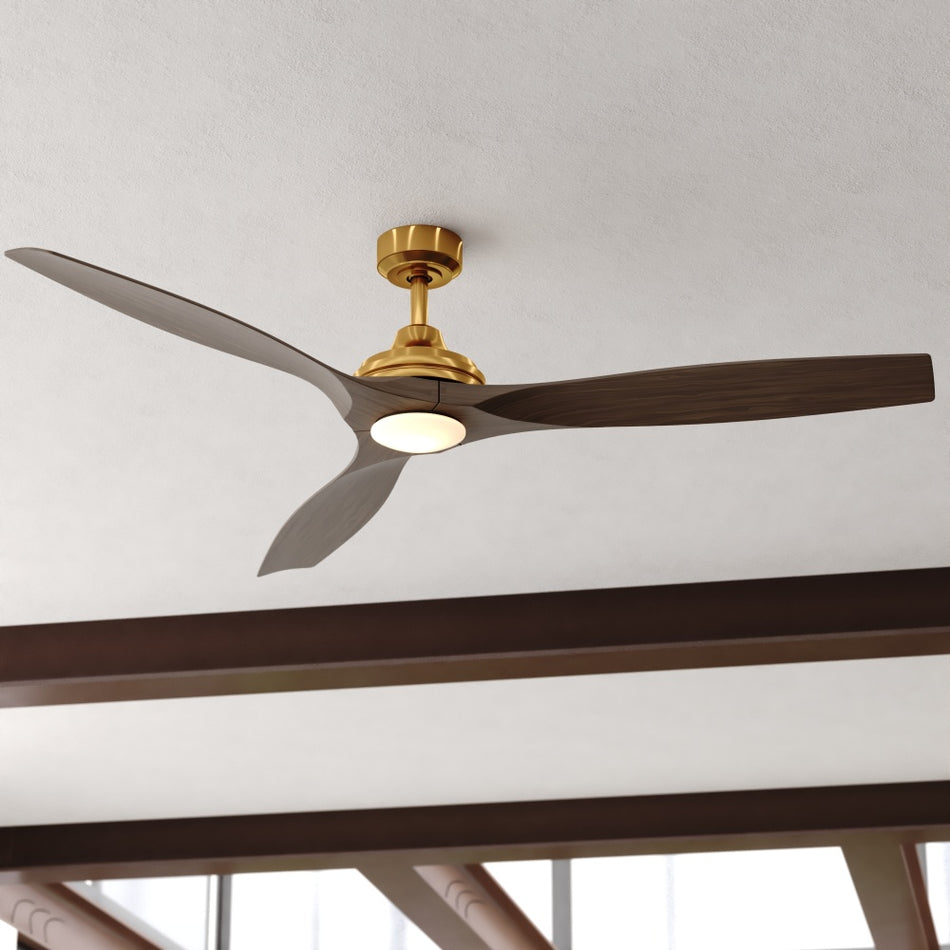 Niles 60-in. LED Ceiling Fan Satin Brass