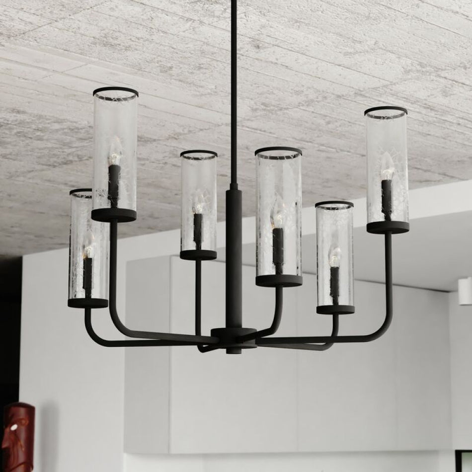 Glencoe 28-in. 6 Light Chandelier Matte Black