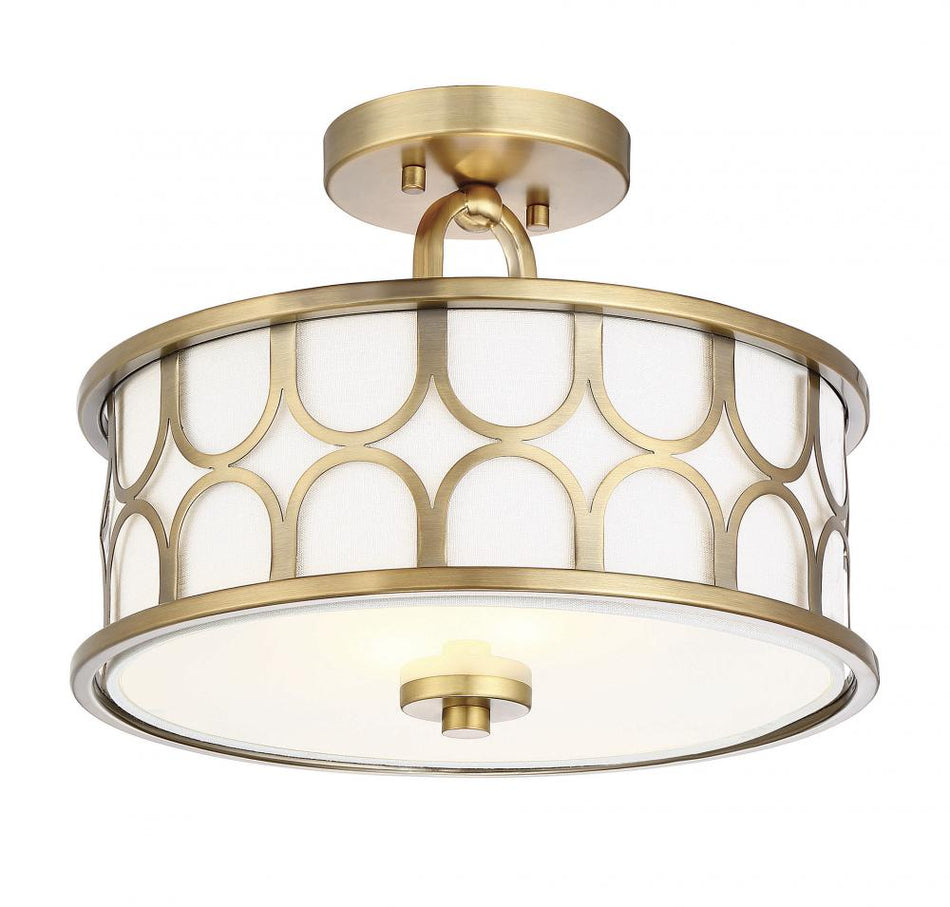 Mid-Century Modern Drum Shade Semi-Flush Mount