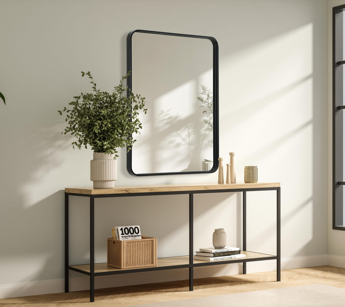 Remy 27 x 36 in. Rectangle Mirror in Black