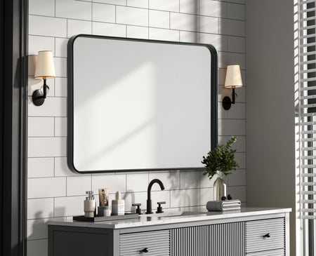 Remy 27 x 36 in. Rectangle Mirror in Black