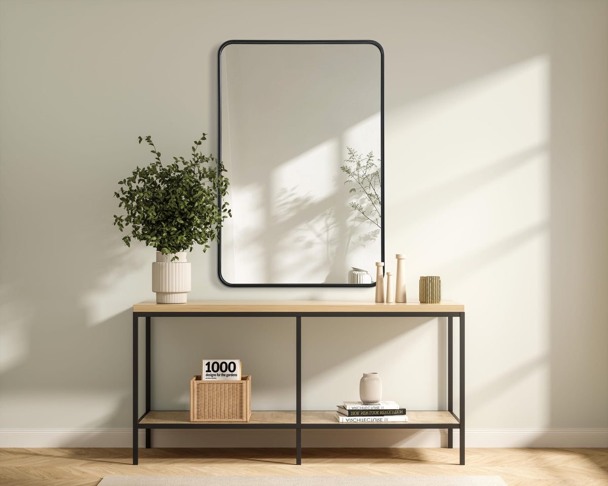 Remy 27 x 40 in. Rectangle Mirror in Black
