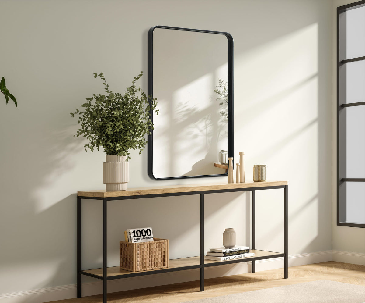 Remy 27 x 40 in. Rectangle Mirror in Black