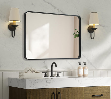 Remy 27 x 40 in. Rectangle Mirror in Black