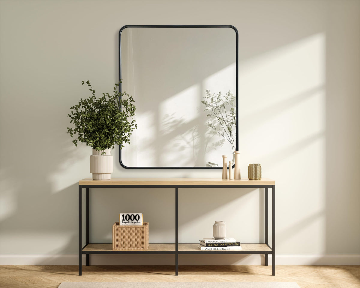 Remy 30 x 36 in. Rectangle Mirror in Black