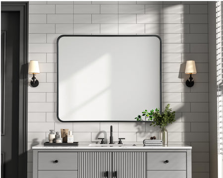 Remy 30 x 36 in. Rectangle Mirror in Black