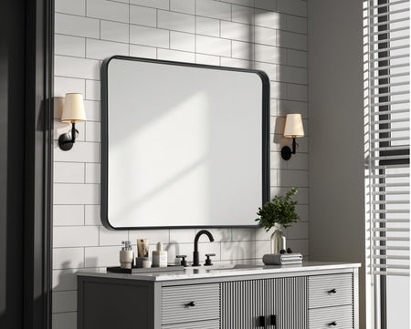 Remy 30 x 36 in. Rectangle Mirror in Black