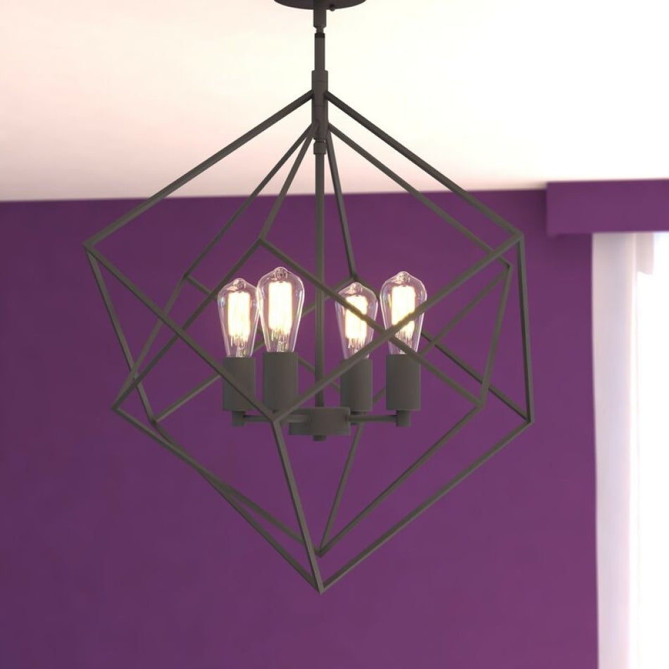 Rad 23.5-in. 4 Light Pendant Warm Pewter