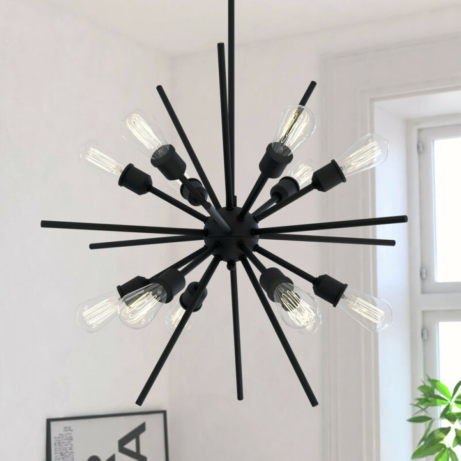 Estelle 27.5 in. 12 Light Pendant Matte Black
