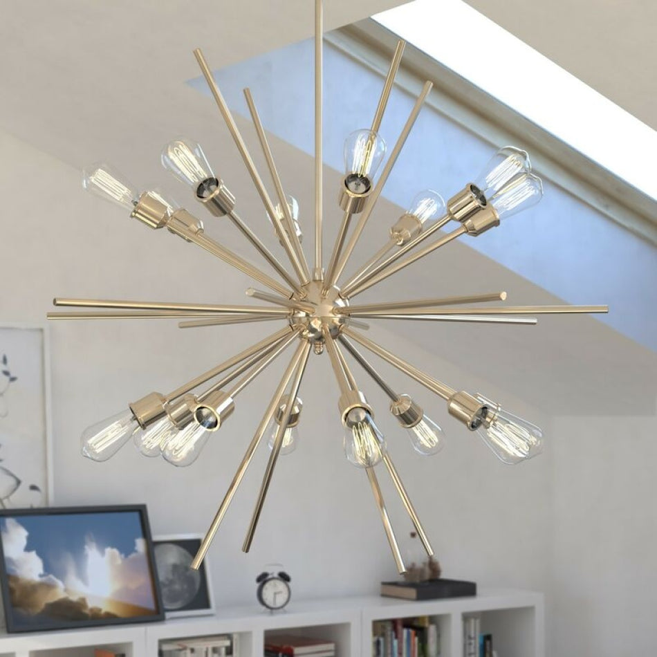 Estelle 36 in. 16 Light Pendant Natural Brass