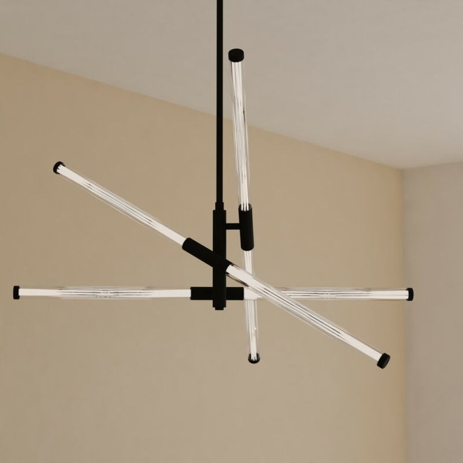 Avalon 27.25-in. 6 Light LED Pendant Matte Black