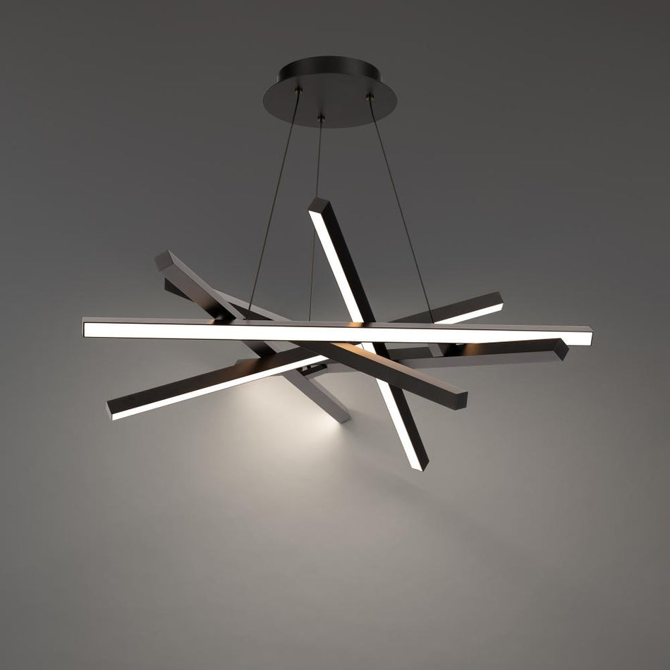 Modern 8 Light Chandelier from the PARALLAX Collection