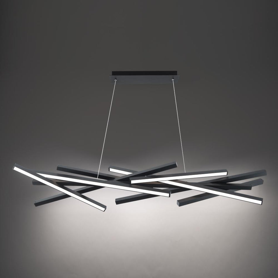 Modern 8 Light Chandelier from the PARALLAX Collection