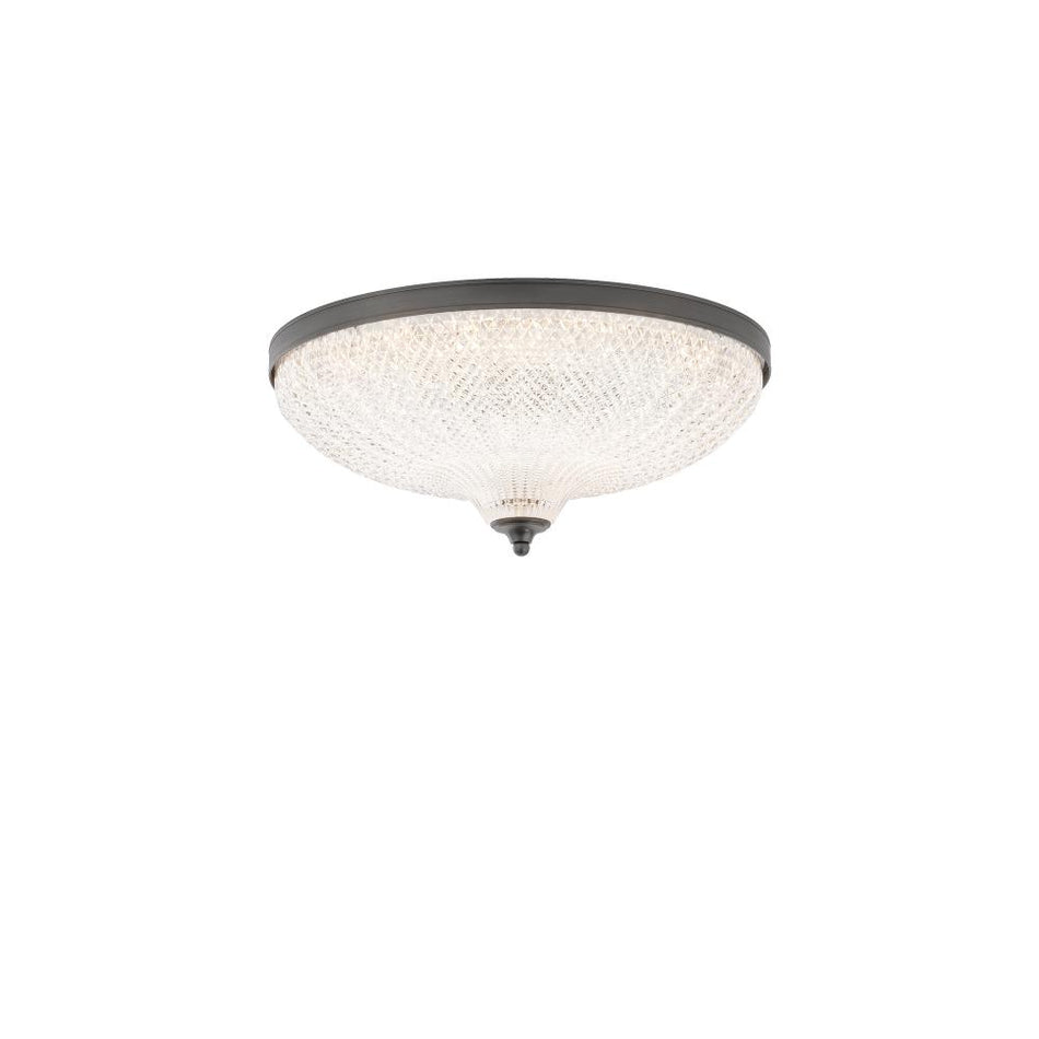 Roma 16in LED 3000K/3500K/4000K 120V-277V Flush Mount with Clear Optic Crystal