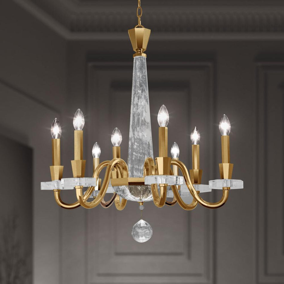 Amadeus 8 Light 120V Chandelier with Optic Haze Quartz