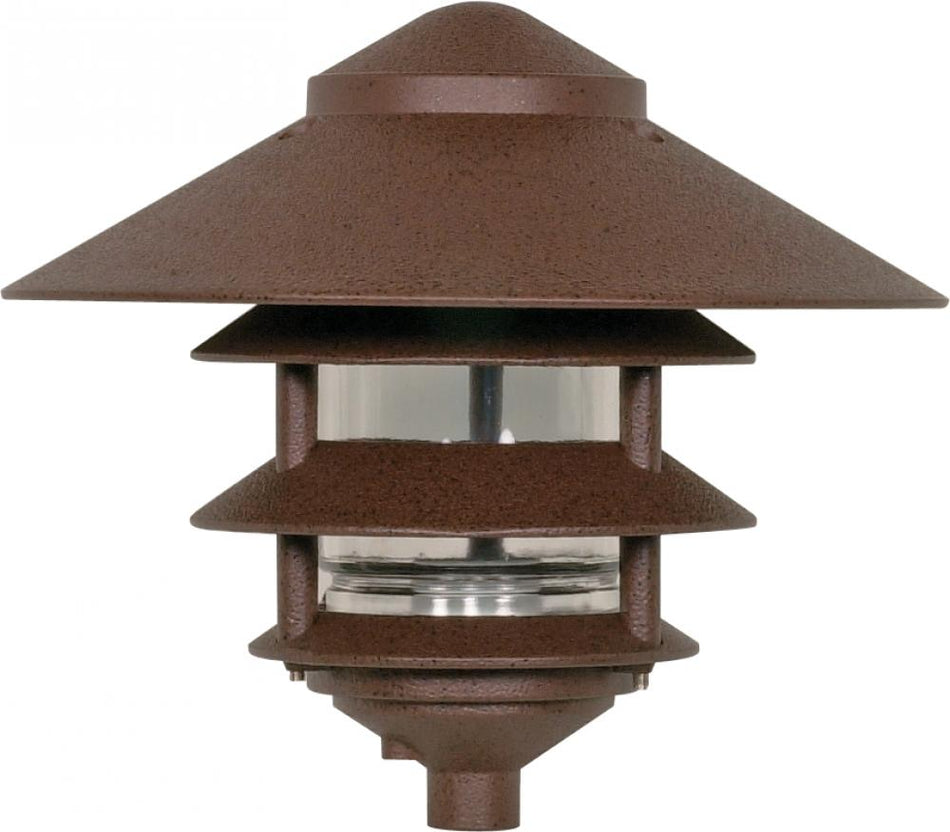 1 Light - 9" Pathway Light - Three Louver - Large Hood - Finish